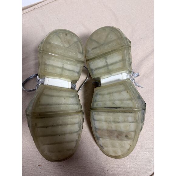 Jimmy Choo Shoes Womens Size 9 Silver Crystal Embellished Chunky Sneakers Italy - Picture 6 of 16